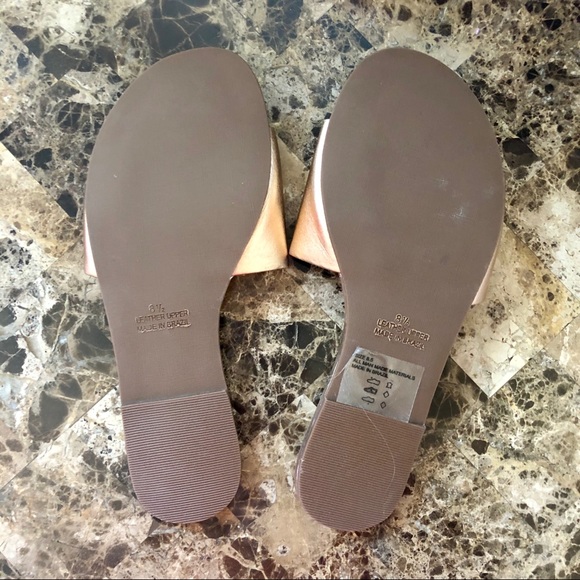 NEW Lulu’s Rose Gold Nappa Leather Slide Sandals 8 - Picture 3 of 4
